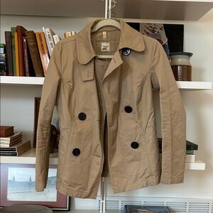 Lands End Woman’s Canvas 1963 Button Up Jacket Khaki Tan Size XXS